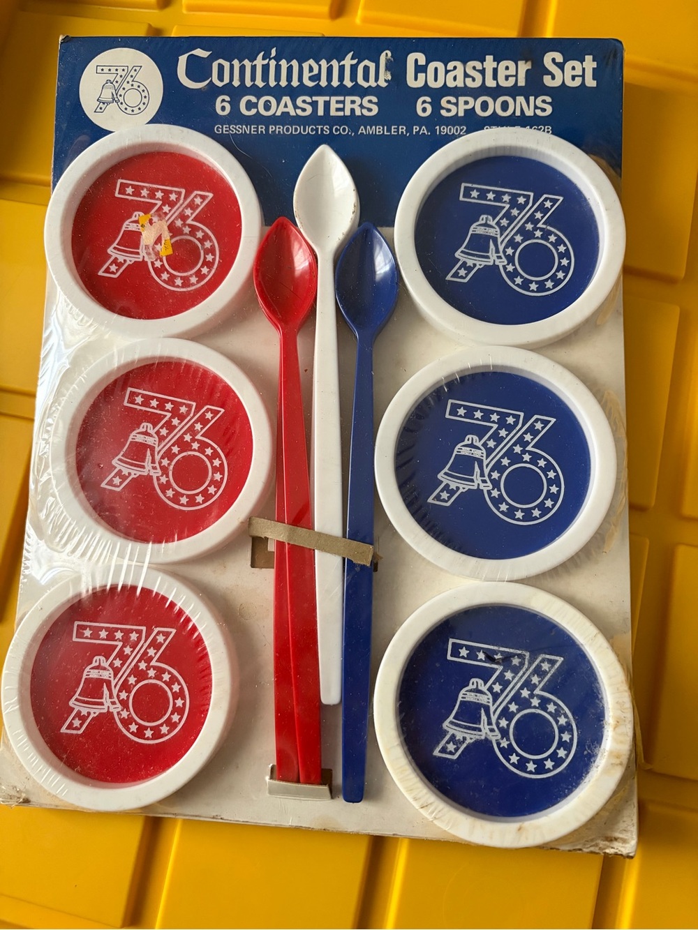 Gessner Products Coaster Set ‘76 America Red White Coasters USA 4 Six Packs NEW